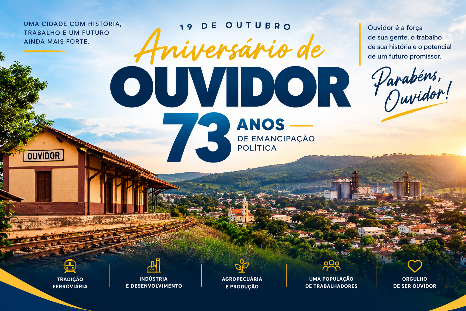Ouvidor completa 73 anos de emancipação política nesta segunda-feira (19)